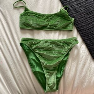 Triangl velvet two piece high waisted